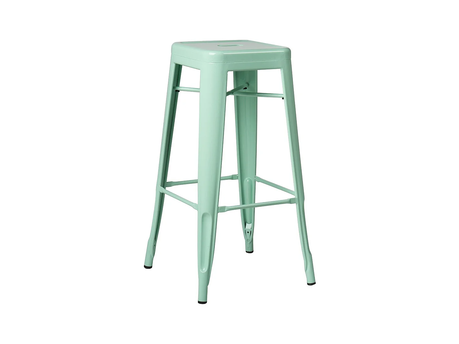Tabouret haut 76cm Kontoir en acier brillant - Design industriel et élégant-Couleur Vert clair