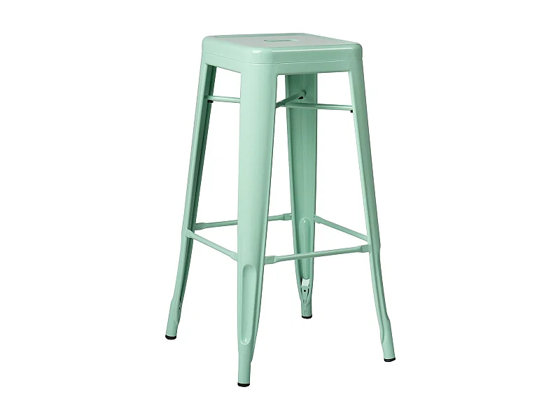 Tabouret haut 76cm Kontoir en acier brillant - Design industriel et élégant-Couleur Vert clair