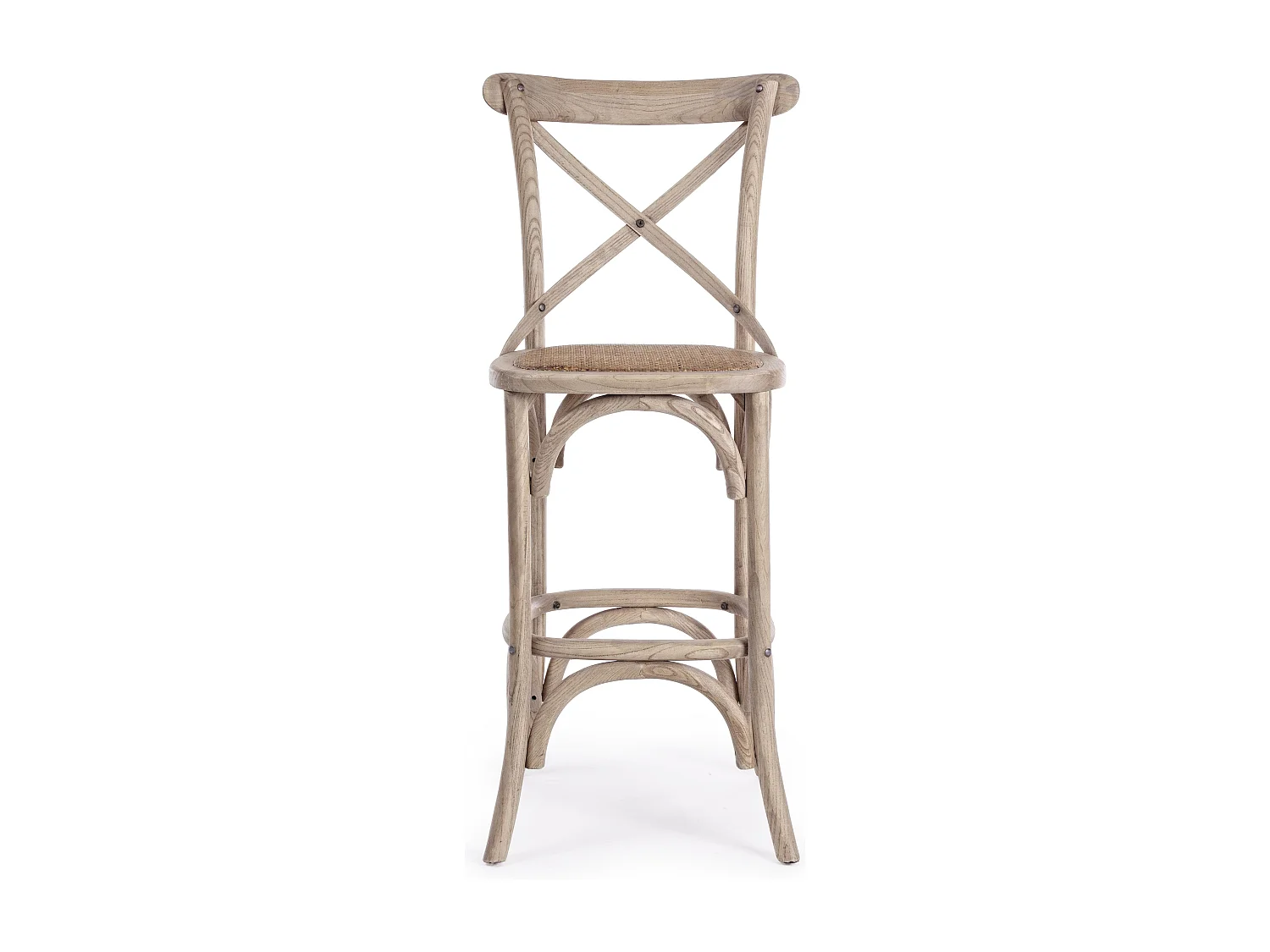 Tabouret de bar gris naturel Cross hauteur d'assise 73cm