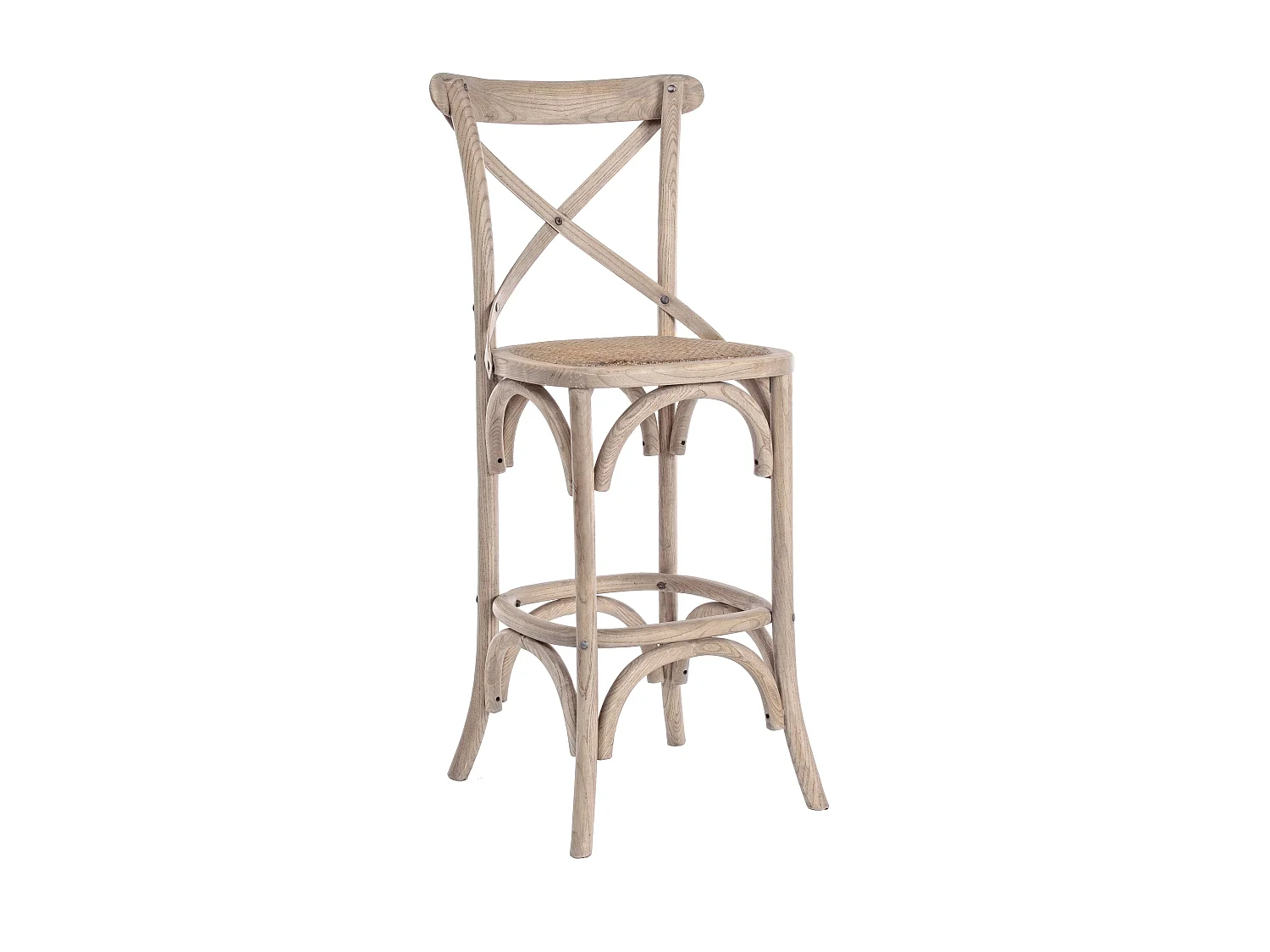 Tabouret de bar gris naturel Cross hauteur d'assise 73cm