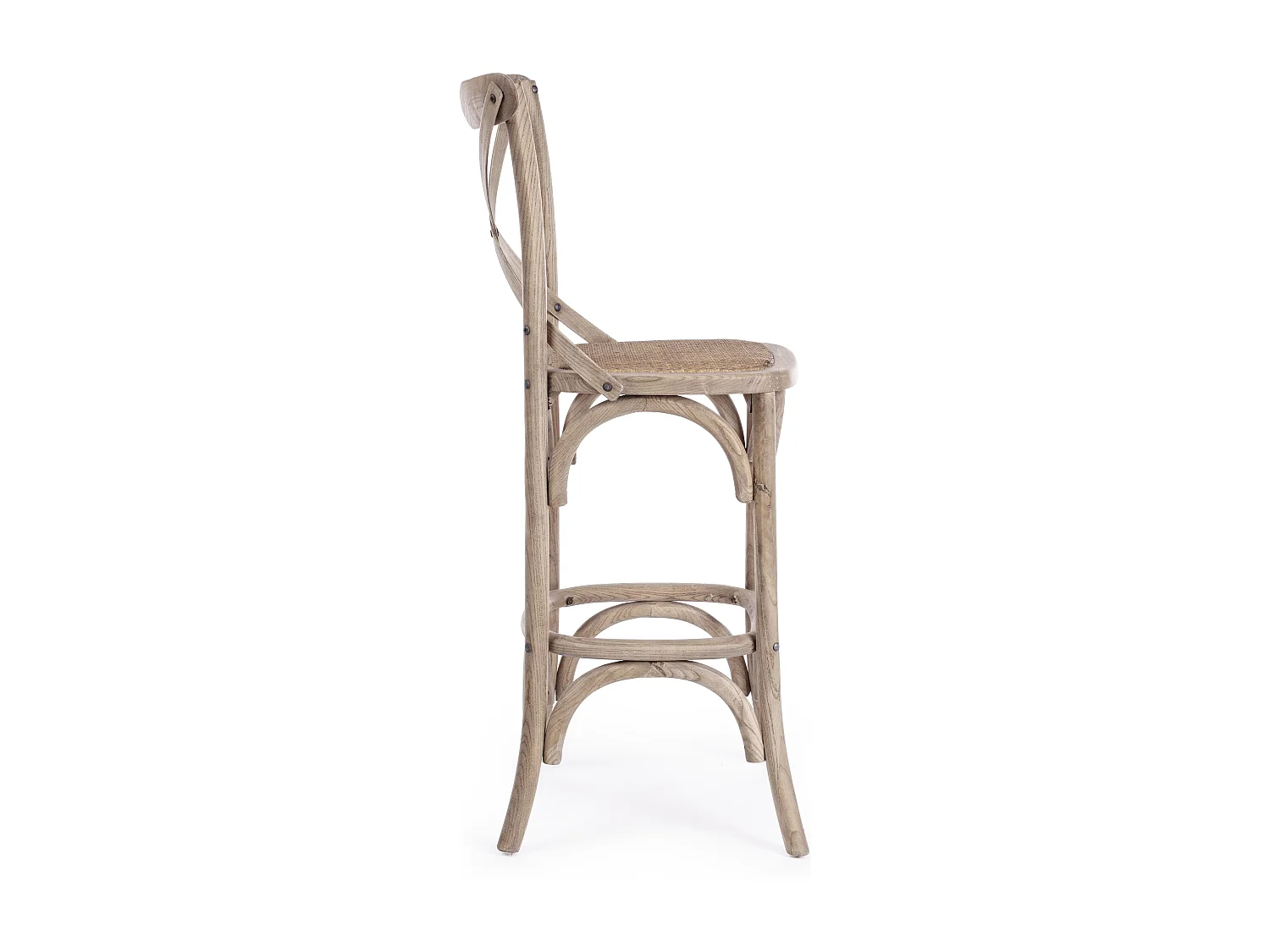 Tabouret de bar gris naturel Cross hauteur d'assise 73cm