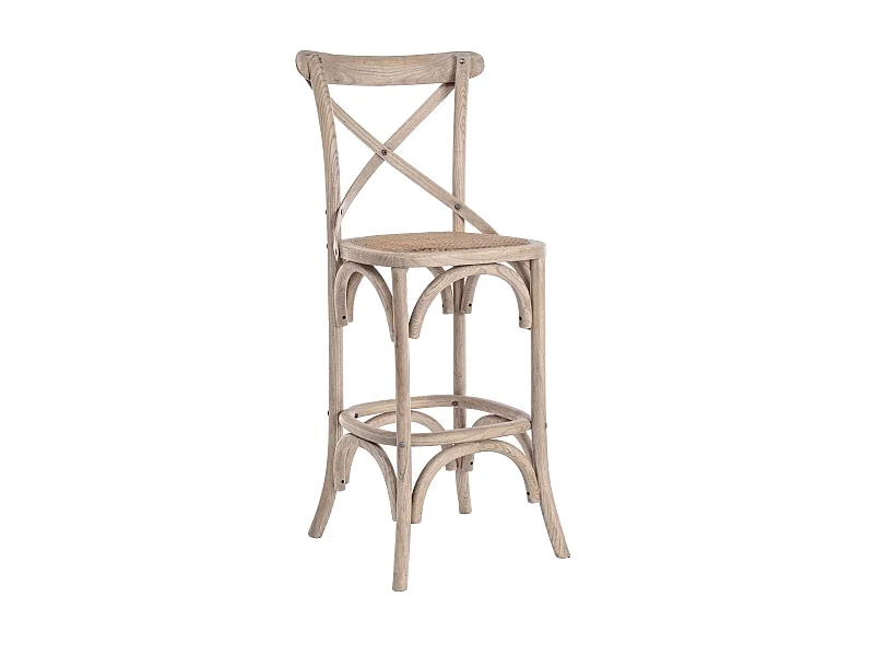 Tabouret de bar gris naturel Cross hauteur d'assise 73cm