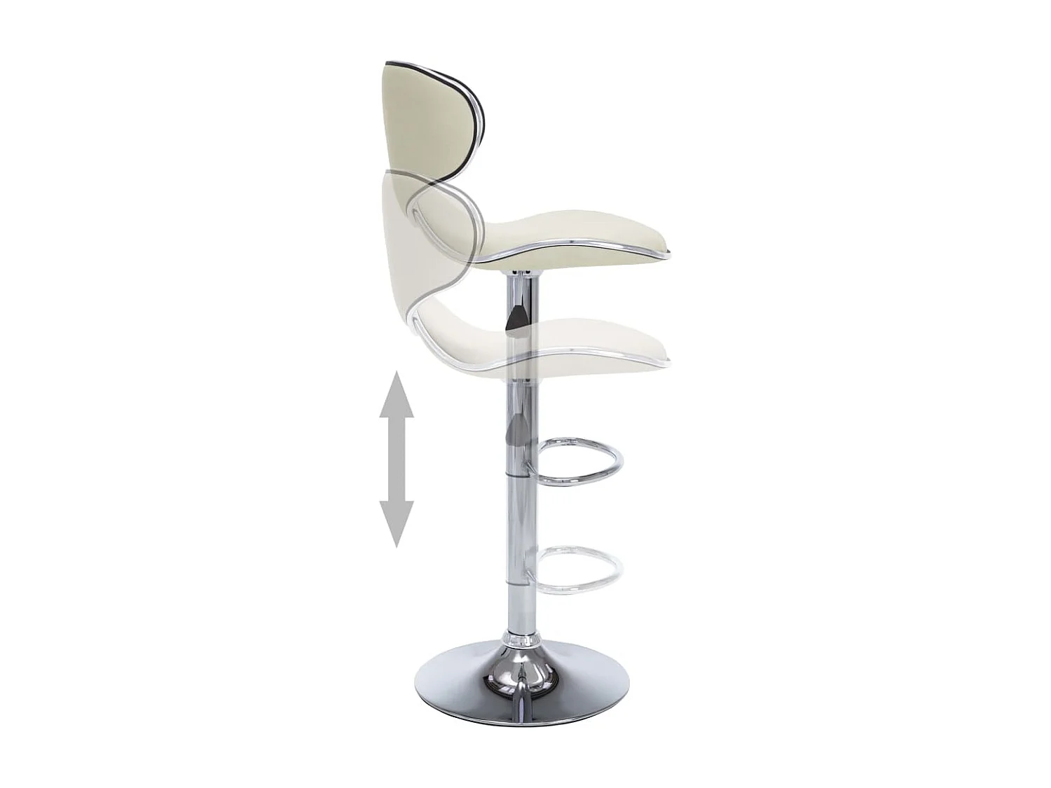 Tabourets de bar 2 pcs Crème Similicuir Cobra