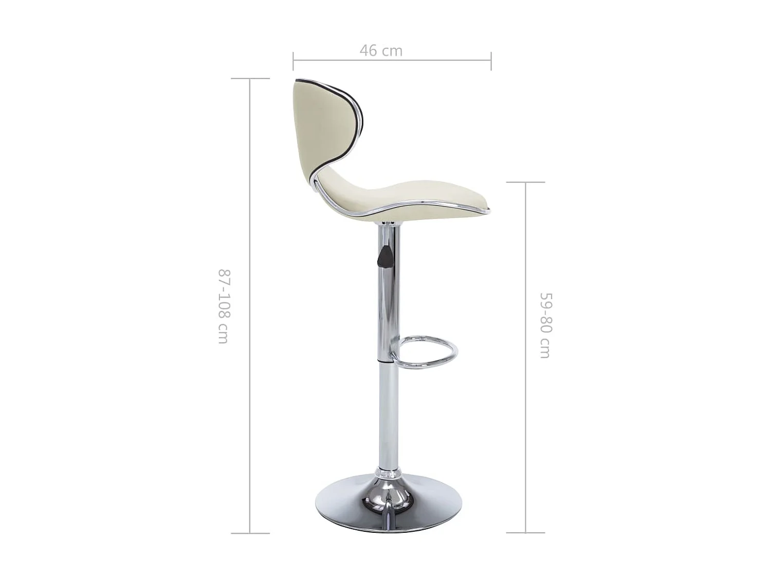 Tabourets de bar 2 pcs Crème Similicuir Cobra