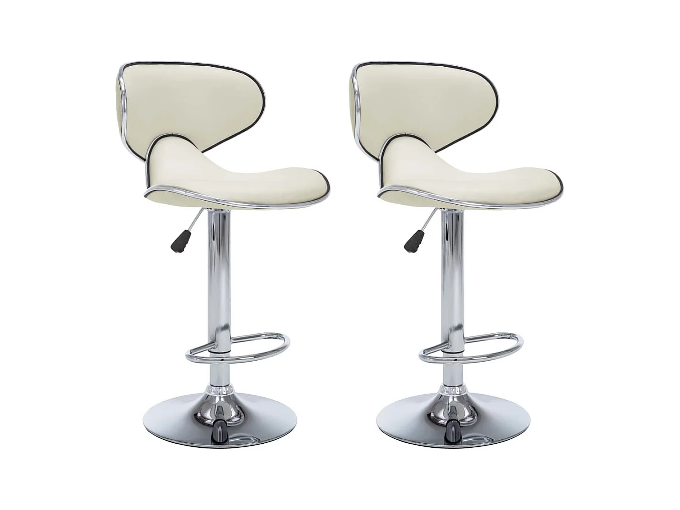 Tabourets de bar 2 pcs Crème Similicuir Cobra