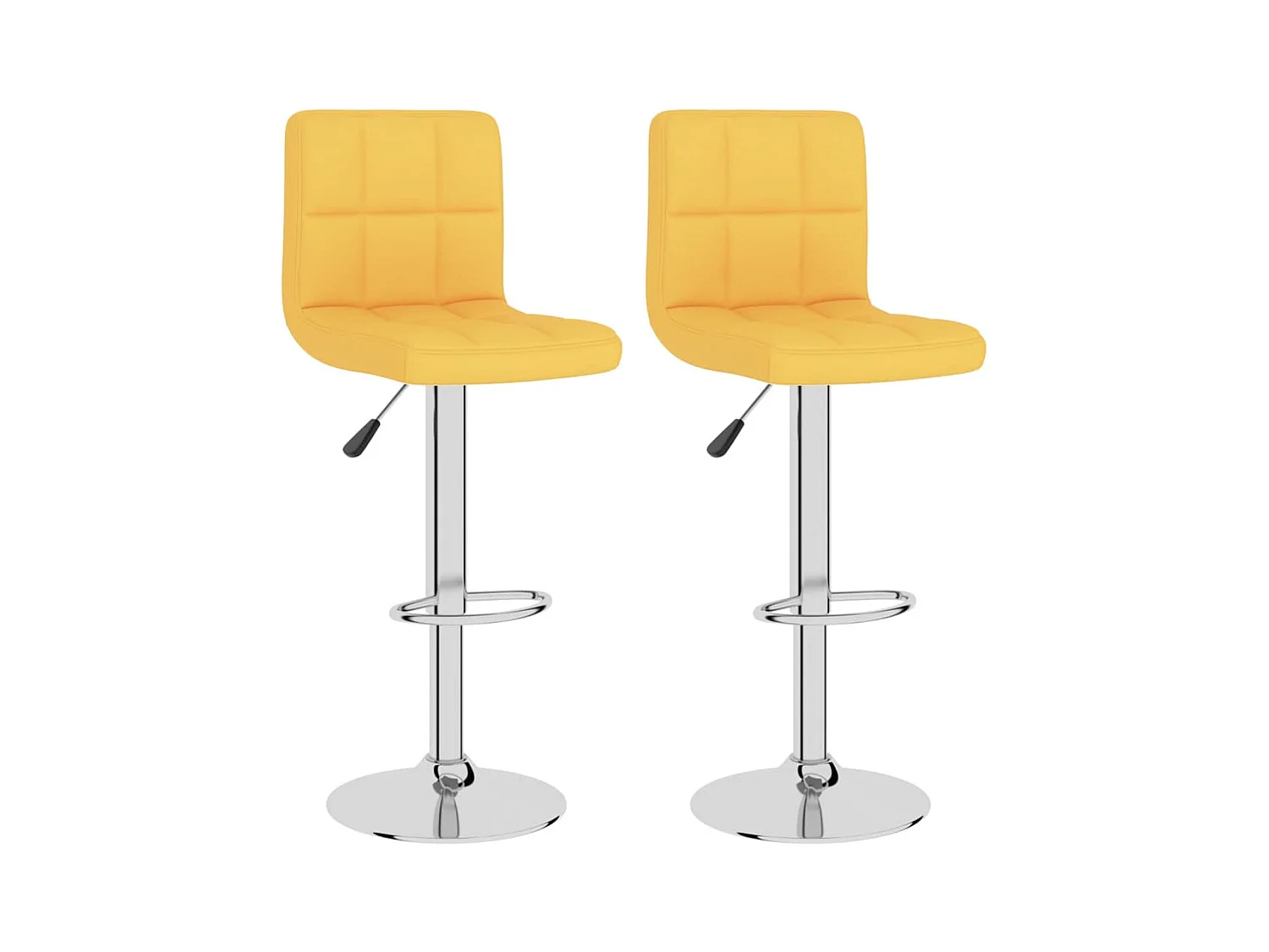 Tabourets de bar 2 pcs Jaune moutarde Tissu 2
