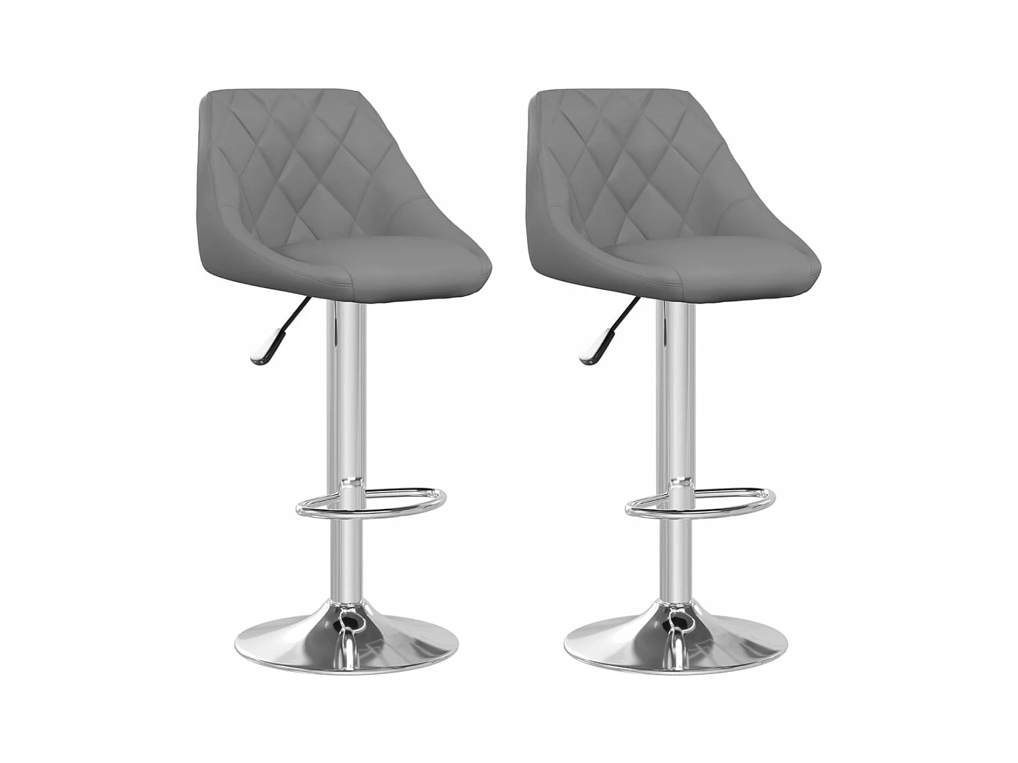 Tabourets de bar 2 pcs Gris Similicuir 20