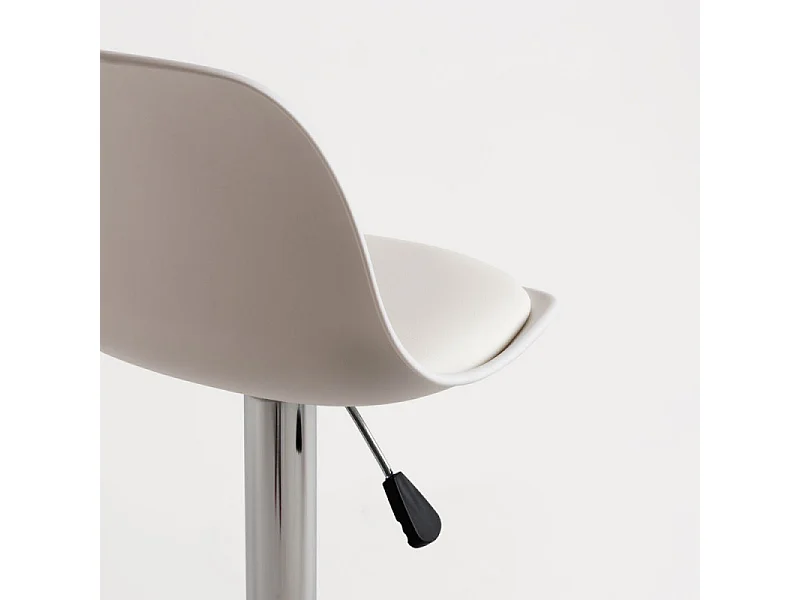 Tabouret avec dossier simili cuir blanc Lennie