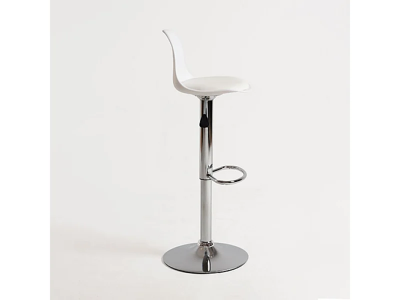 Tabouret avec dossier simili cuir blanc Lennie