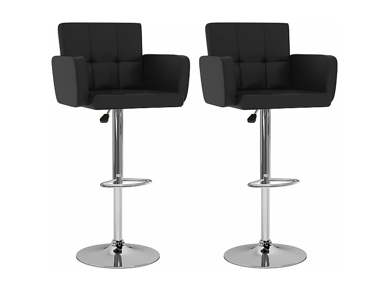 Tabourets de bar 2 pcs Noir Similicuir 13