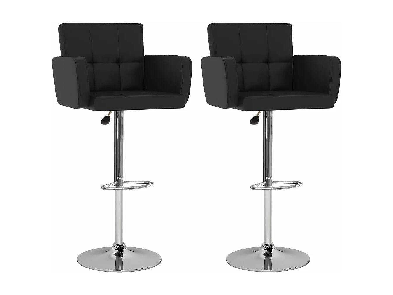 Tabourets de bar 2 pcs Noir Similicuir 13