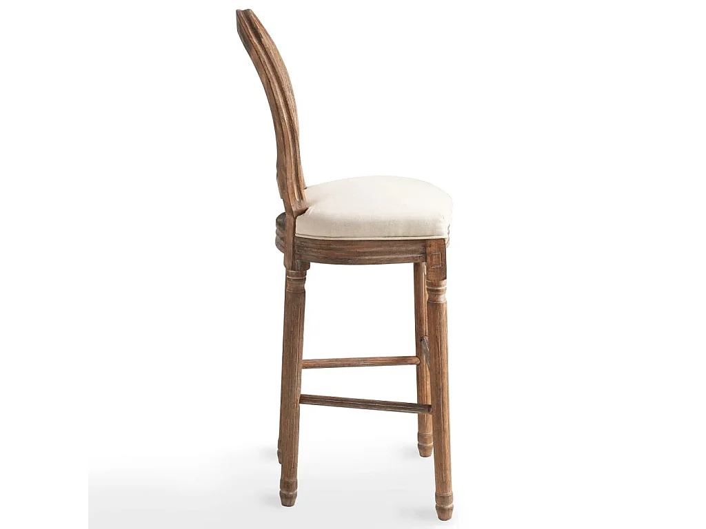 Chaises de bar 2 pcs Blanc Lin 2