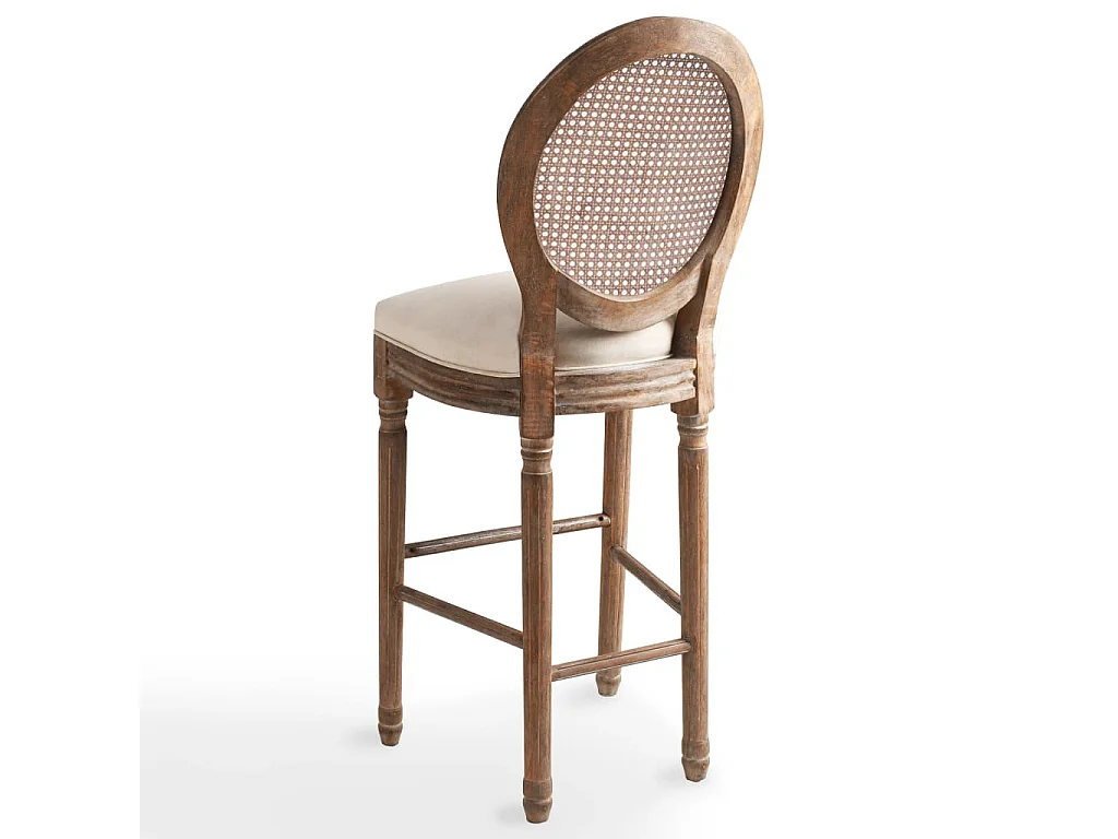 Chaises de bar 2 pcs Blanc Lin 2