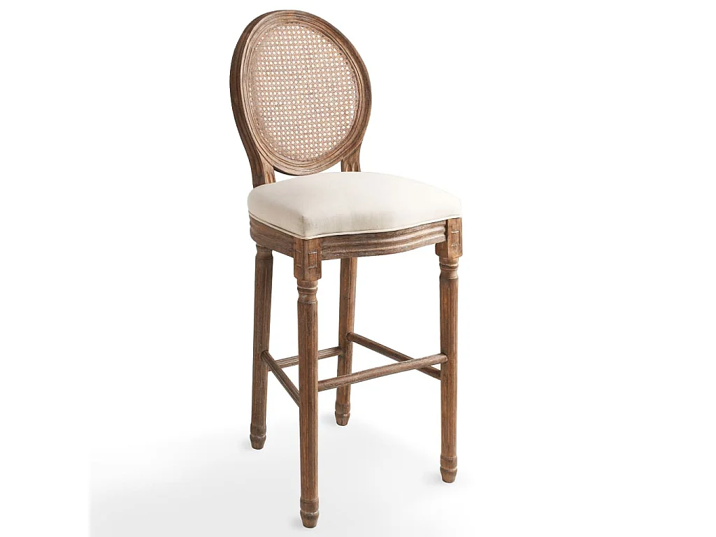 Chaises de bar 2 pcs Blanc Lin 2