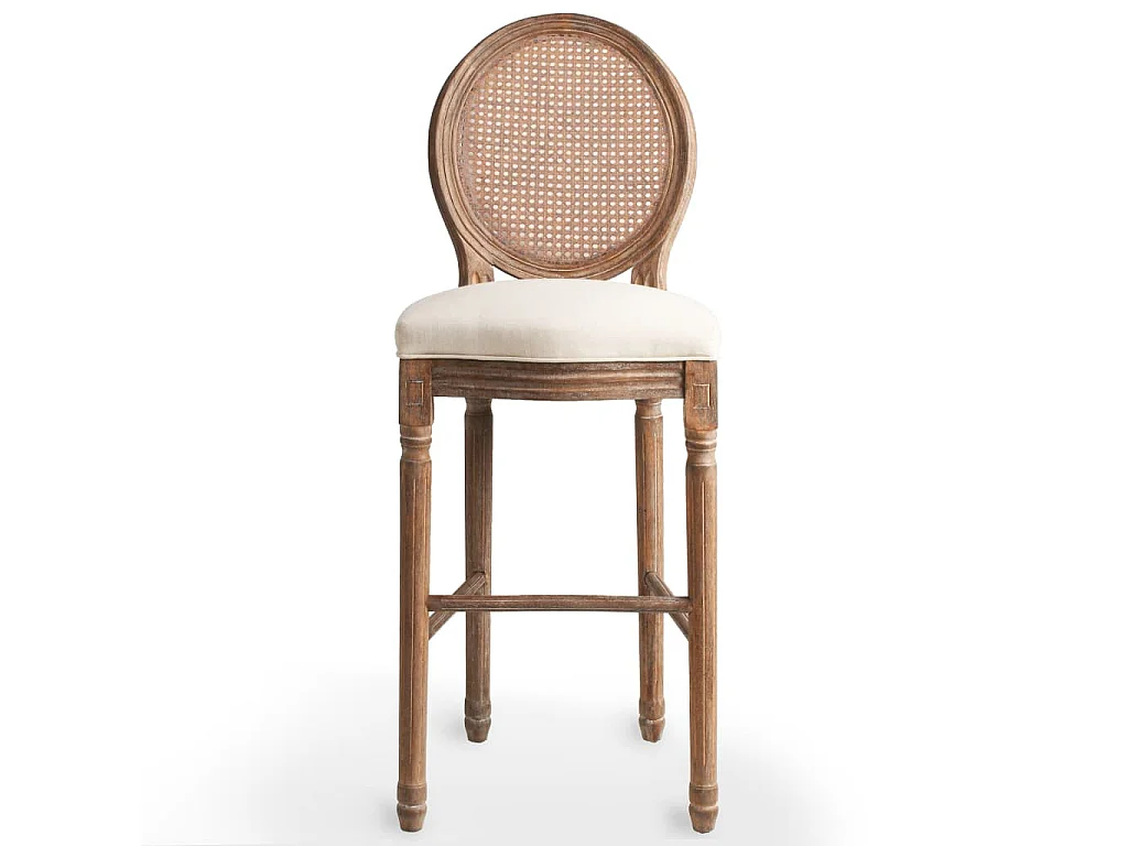 Chaises de bar 2 pcs Blanc Lin 2