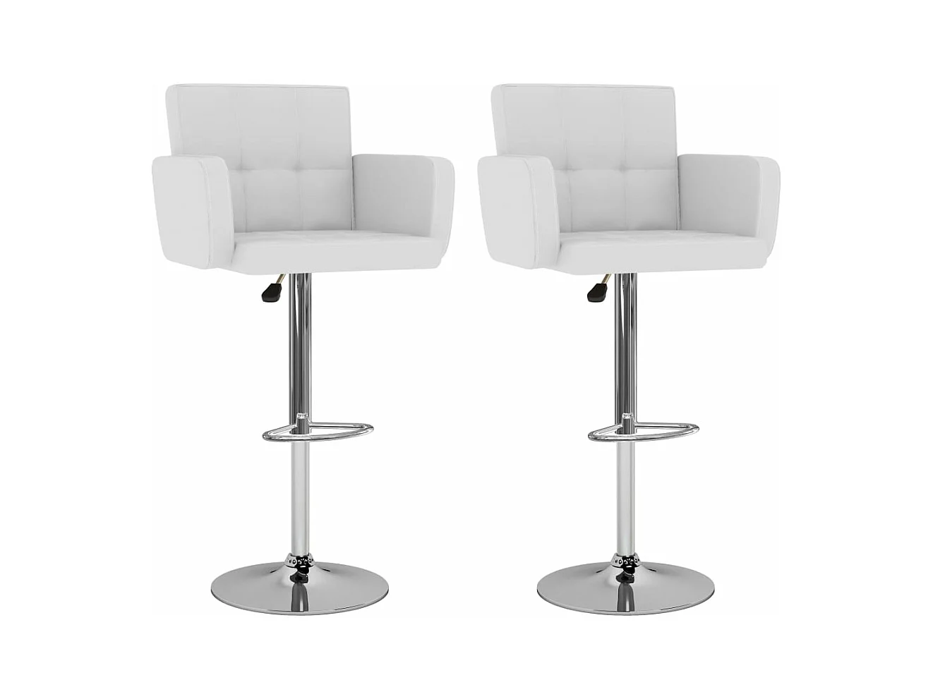 Tabourets de bar 2 pcs Blanc Similicuir 10