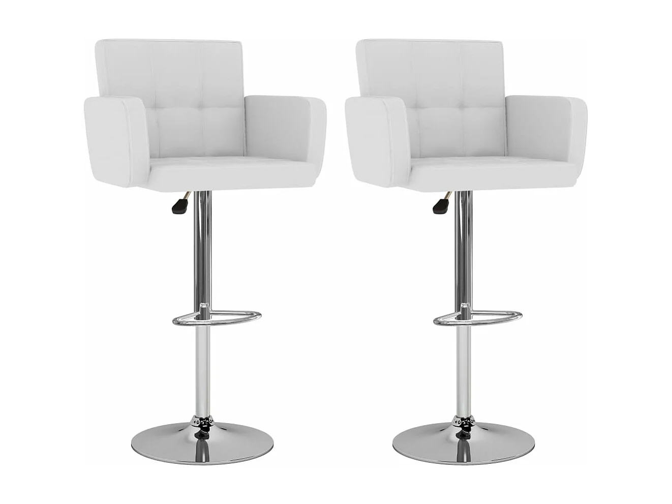Tabourets de bar 2 pcs Blanc Similicuir 10