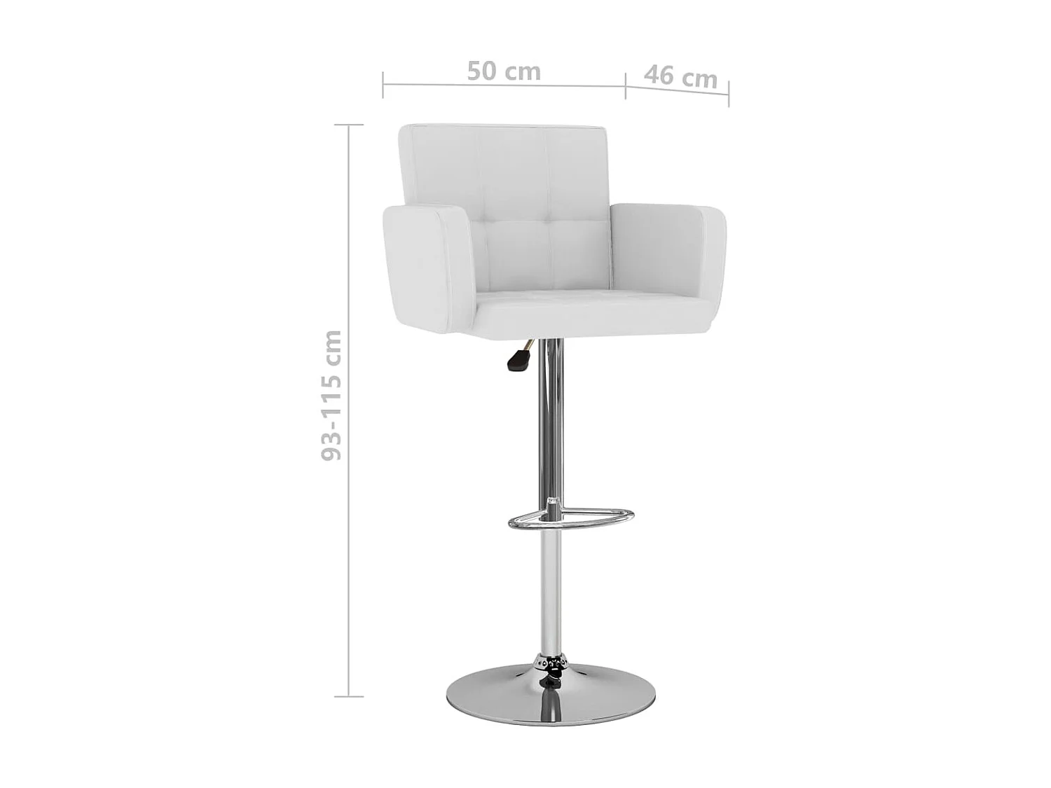 Tabourets de bar 2 pcs Blanc Similicuir 10