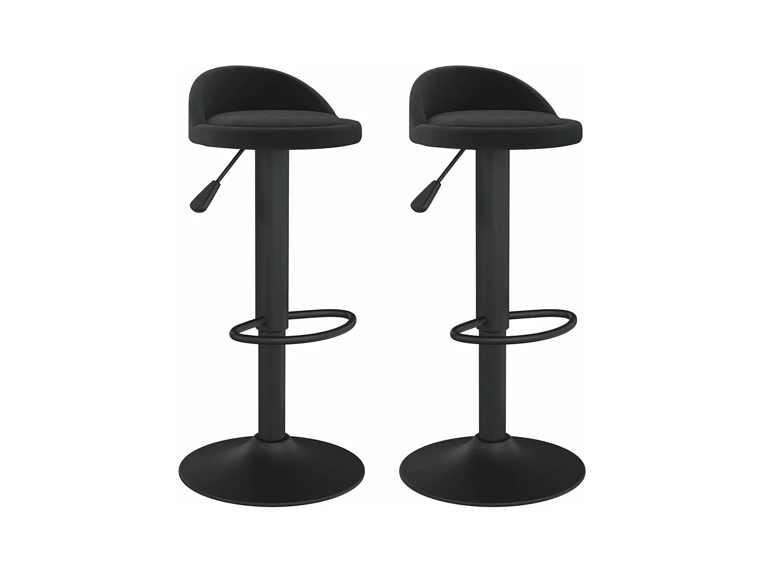 Tabourets de bar 2 pcs Noir Velours Ruza