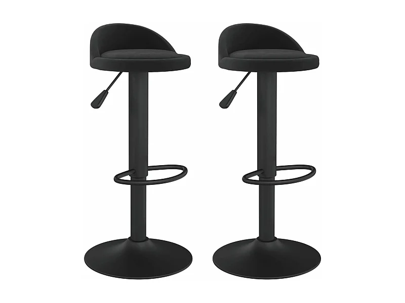 Tabourets de bar 2 pcs Noir Velours Ruza
