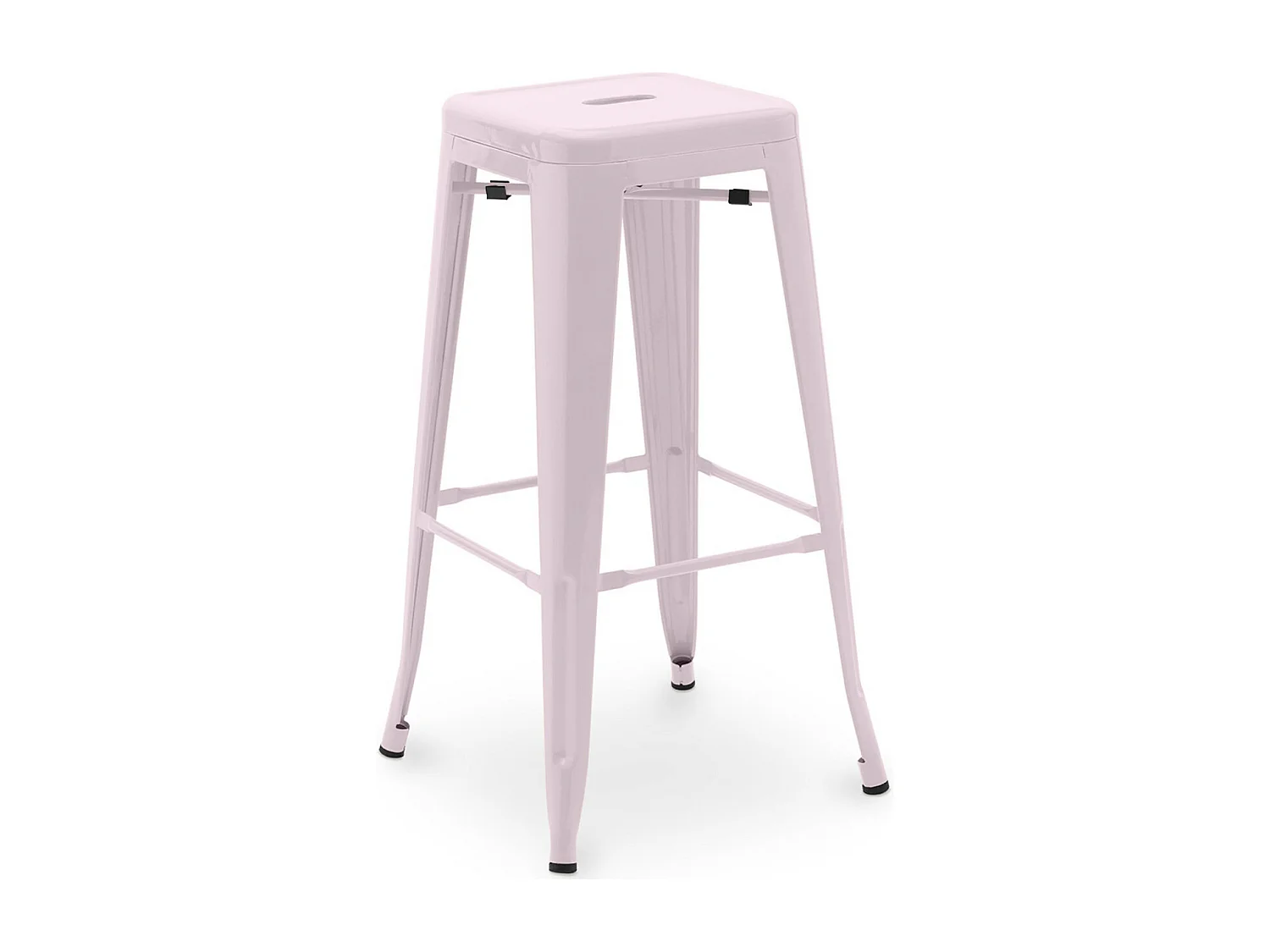 Tabouret haut industriel acier mat renforcé Kalax 76cm --Couleur Rose clair