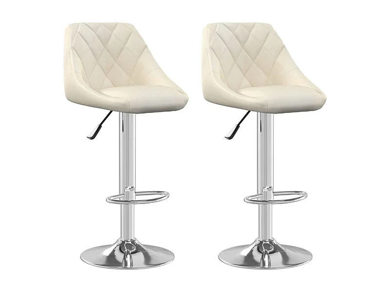 Tabourets de bar 2 pcs Crème Velours 3