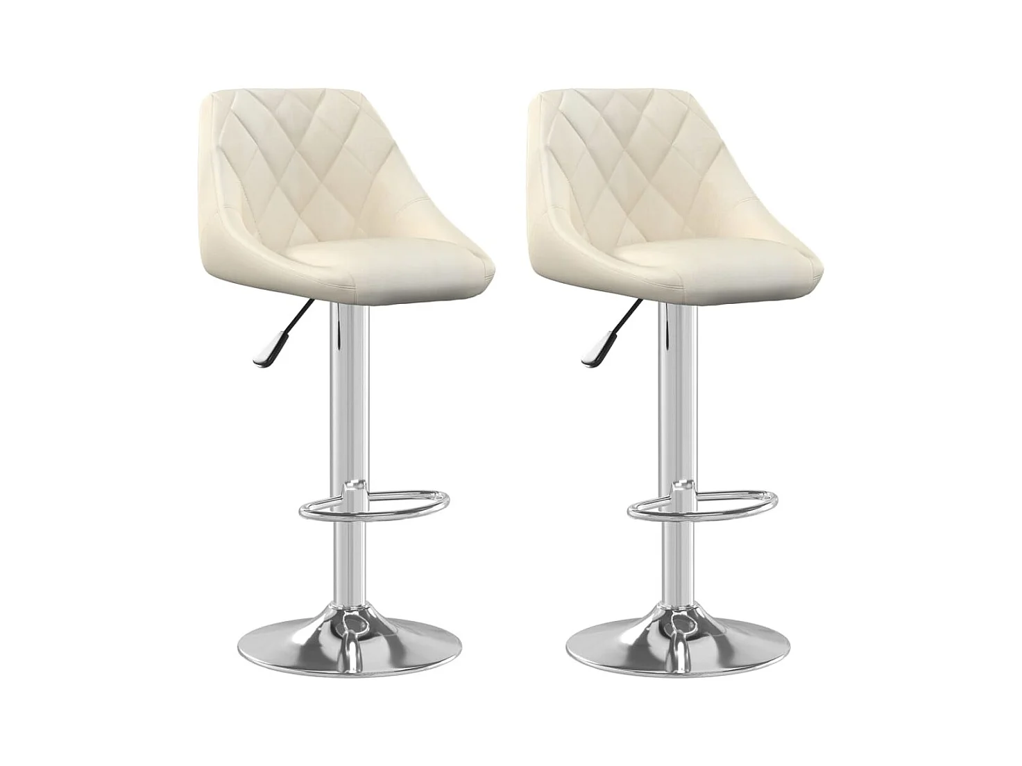 Tabourets de bar 2 pcs Crème Velours 3