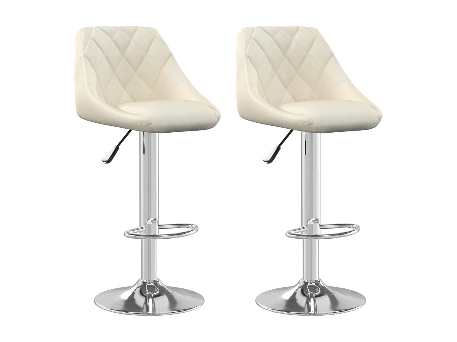 Tabourets de bar 2 pcs Crème Velours 3