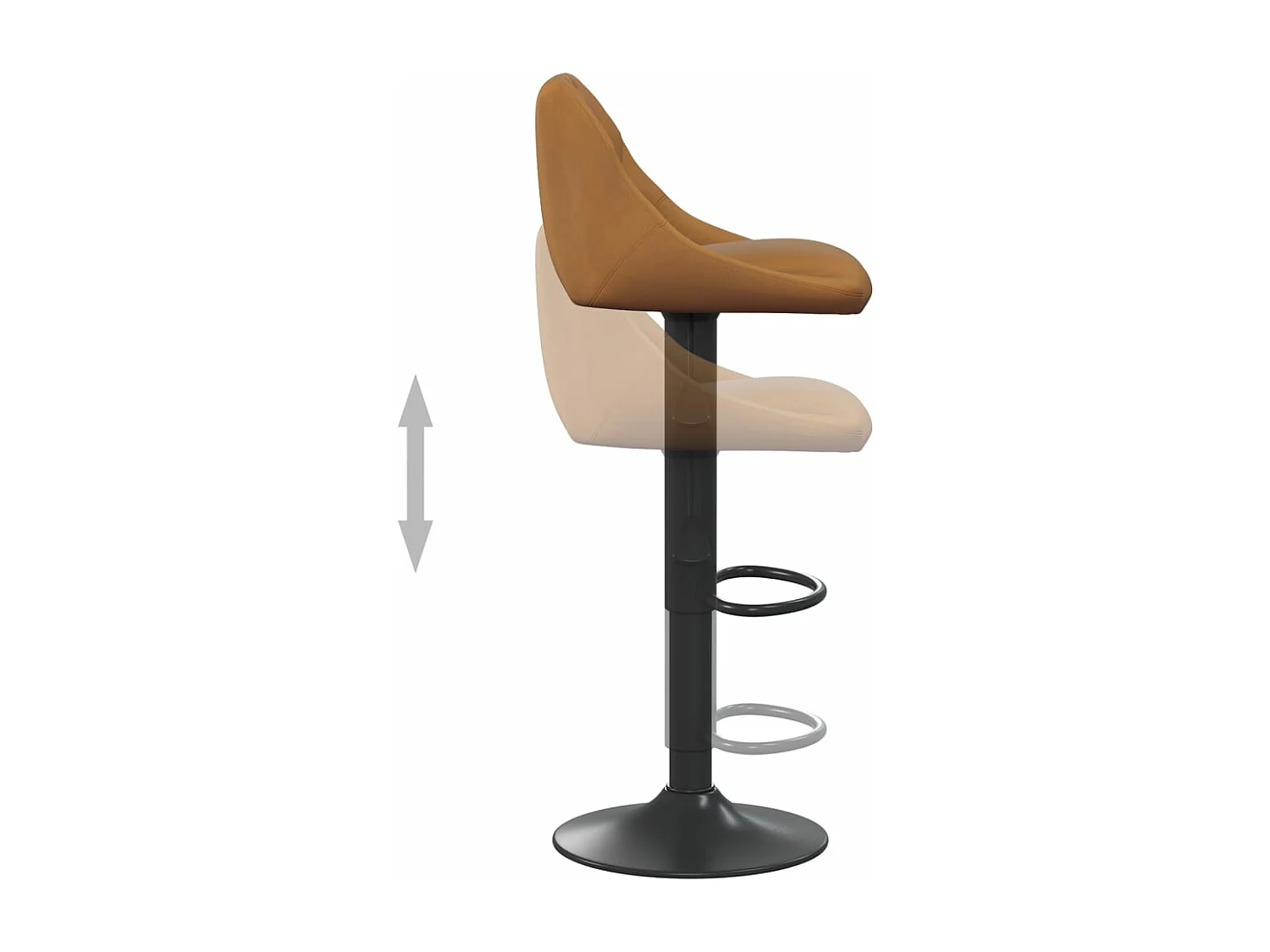 Tabourets de bar 2 pcs Marron Velours 10