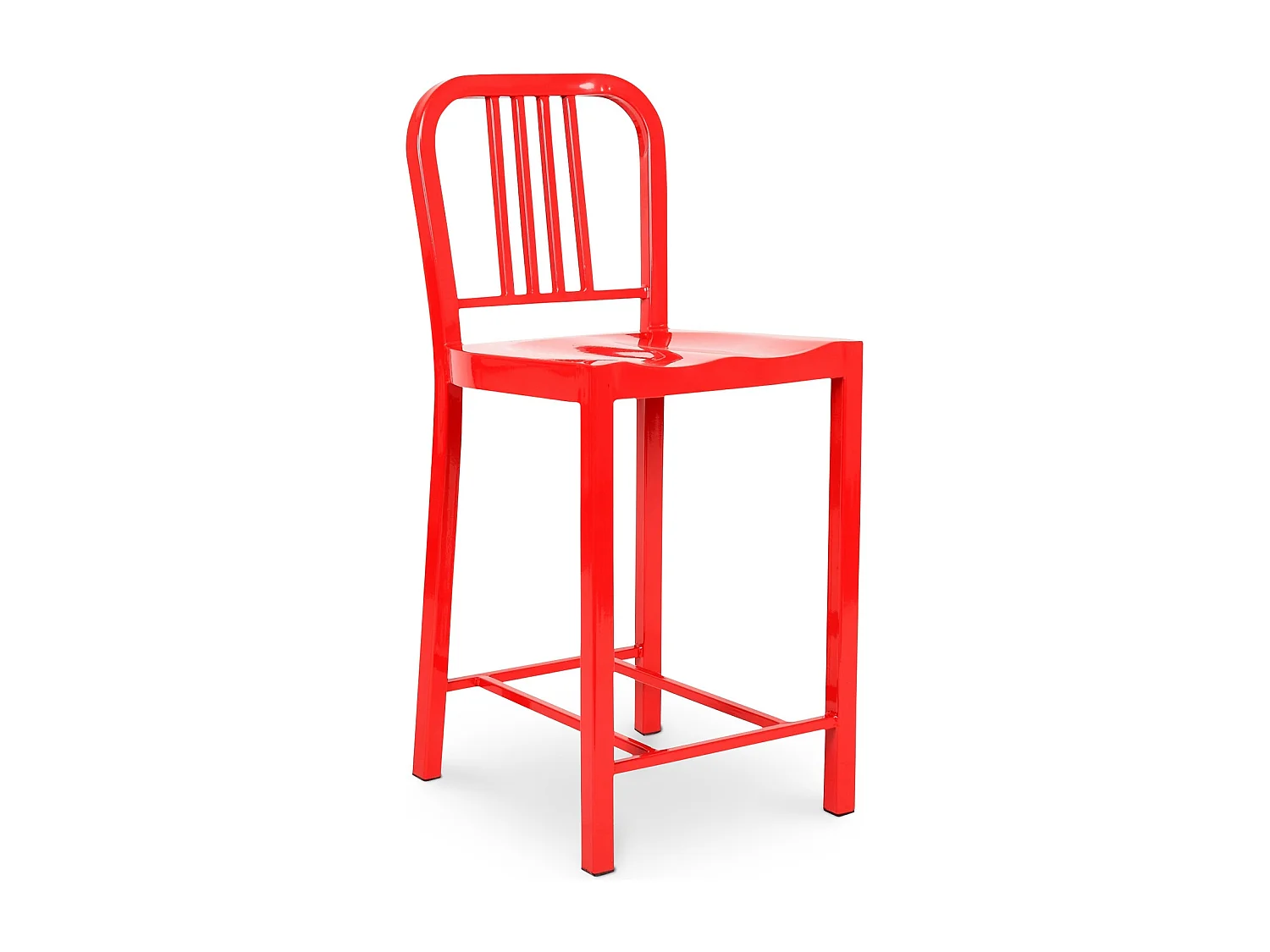 Tabouret design en aluminium Naviko 60cm-Couleur Rouge