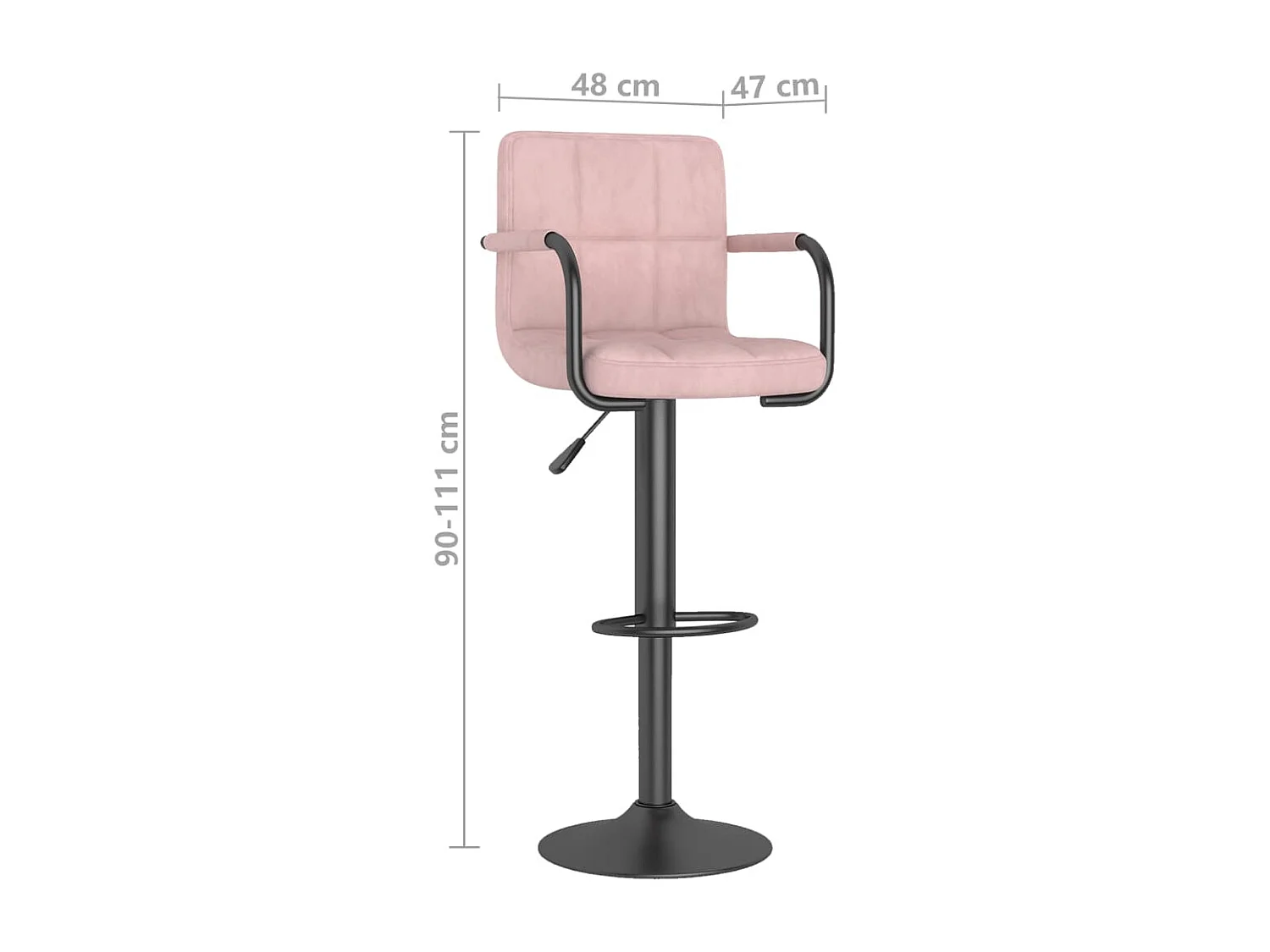 Tabourets de bar 2 pcs Rose Velours 7