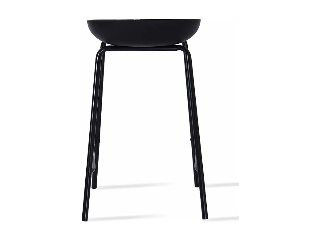 Korane gelakt staal en zwarte polypropyleen kruk