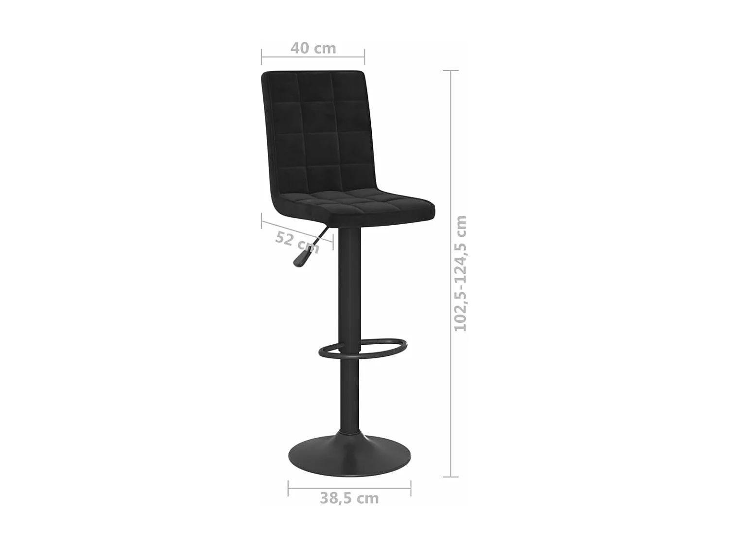Tabouret de bar Noir Velours 22