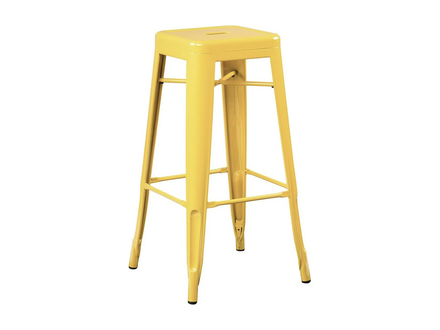 Tabouret haut 76cm Kontoir en acier brillant - Design industriel et élégant-Couleur Bleu clair