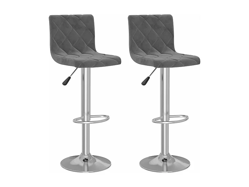 Tabourets de bar 2 pcs Gris foncé Velours 8