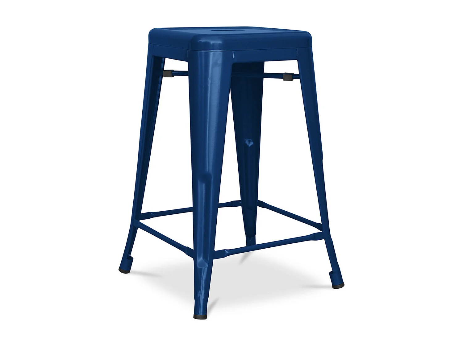Tabouret industriel acier mat renforcé Kalax 60cm --Couleur Bleu foncé