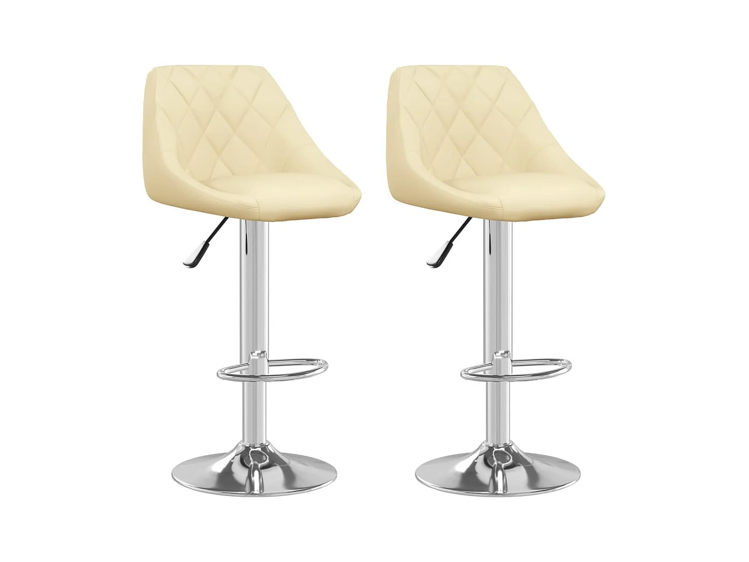 Tabourets de bar 2 pcs Crème Similicuir 15