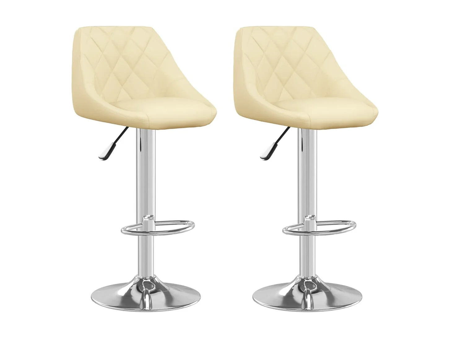 Tabourets de bar 2 pcs Crème Similicuir 15