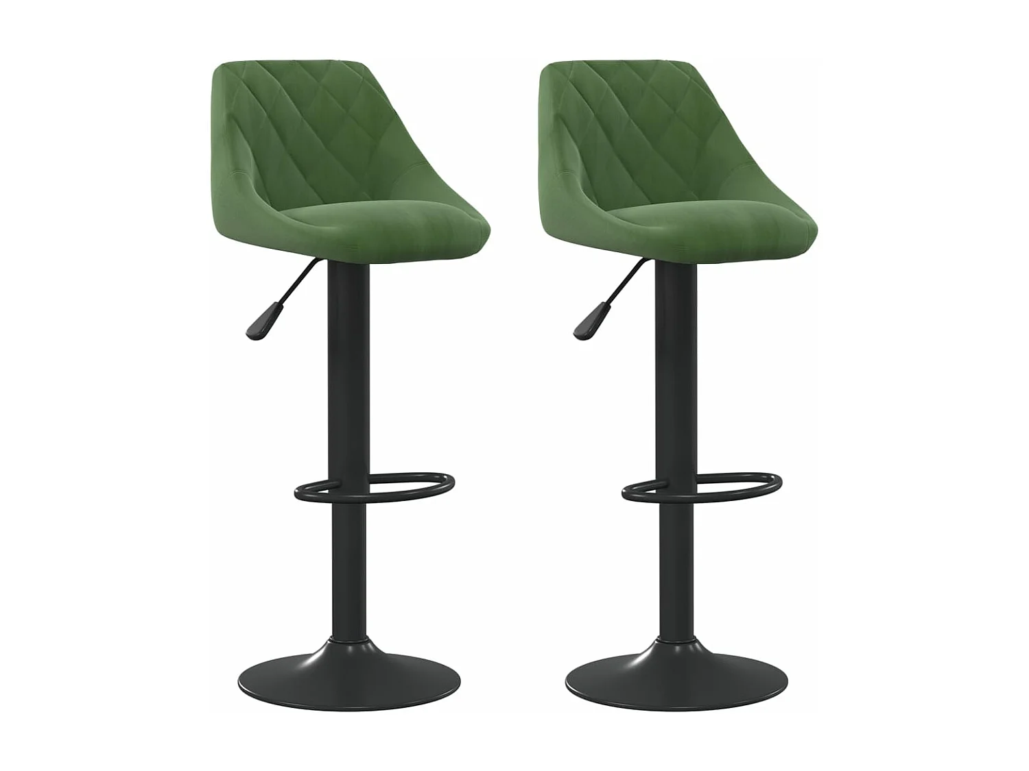 Tabourets de bar 2 pcs Vert foncé Velours