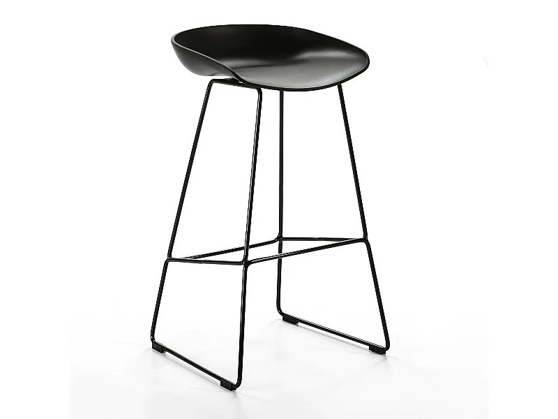 Tabouret haut acrylique et pieds métal noir