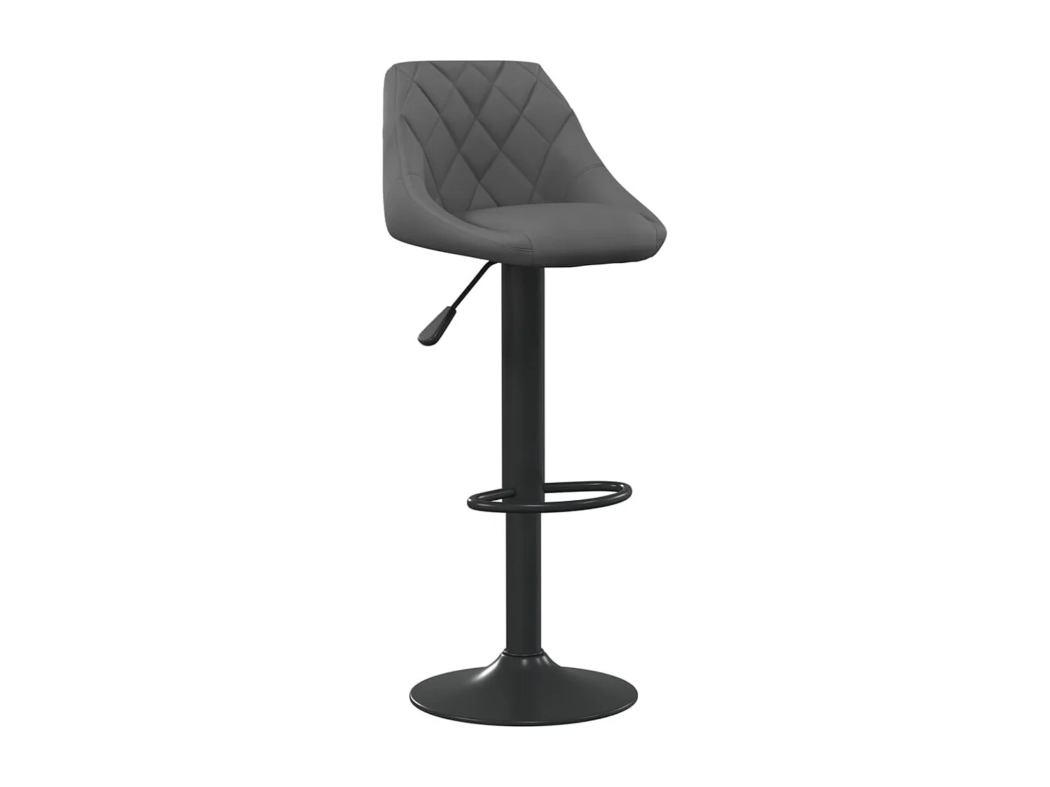 Tabourets de bar 2 pcs Gris foncé Velours