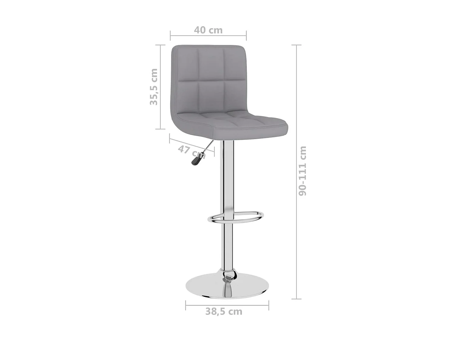 Tabourets de bar 2 pcs Gris clair Tissu 9