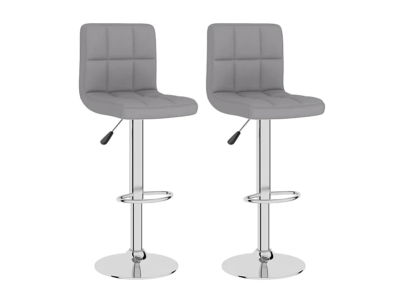 Tabourets de bar 2 pcs Gris clair Tissu 9