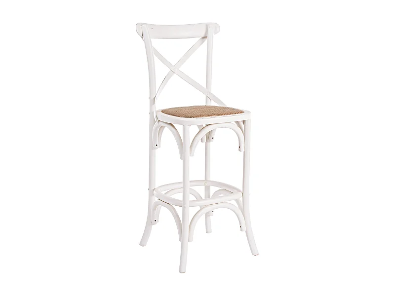 Tabouret de bar blanc Cross hauteur d'assise 73cm