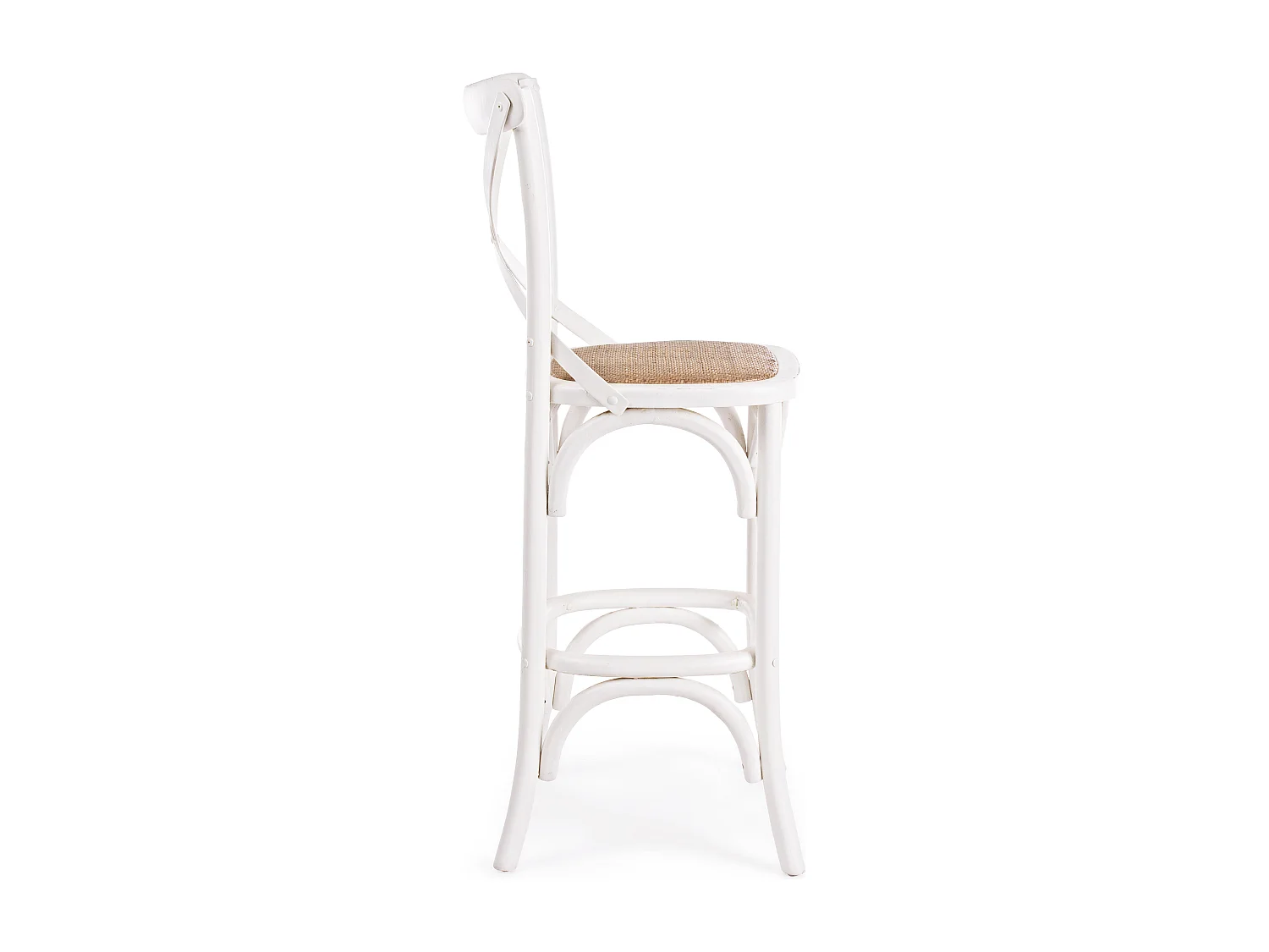 Tabouret de bar blanc Cross hauteur d'assise 73cm