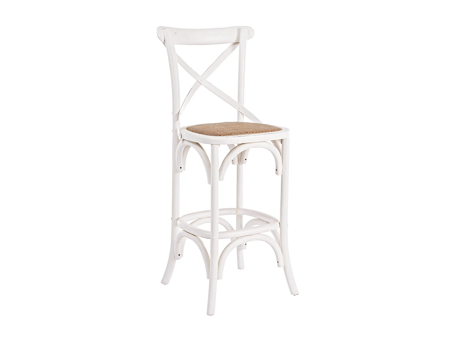 Tabouret de bar blanc Cross hauteur d'assise 73cm