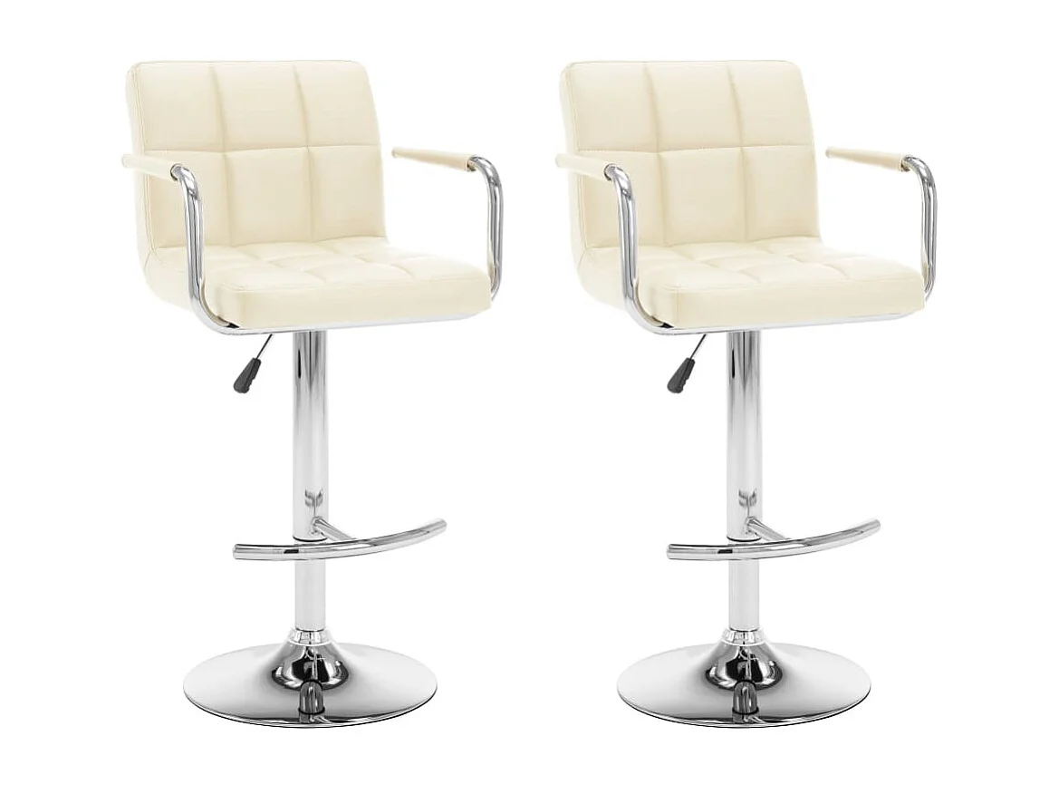 Tabourets de bar 2 pcs Crème Similicuir 17