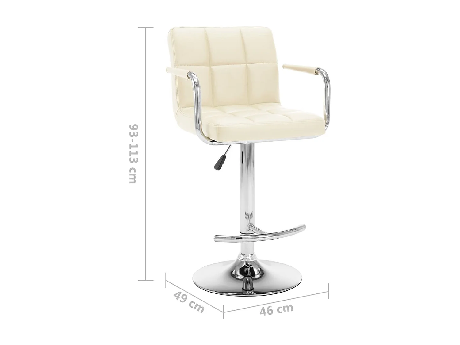 Tabourets de bar 2 pcs Crème Similicuir 17