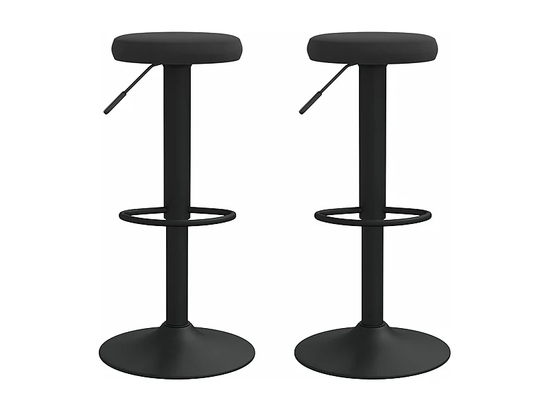 Tabourets de bar 2 pcs Noir Velours 6