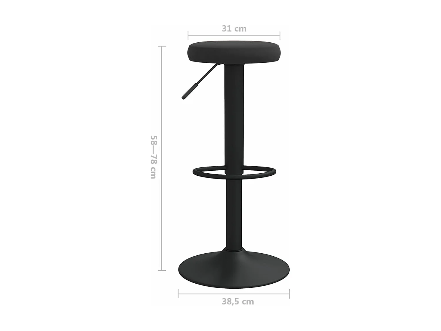 Tabourets de bar 2 pcs Noir Velours 6